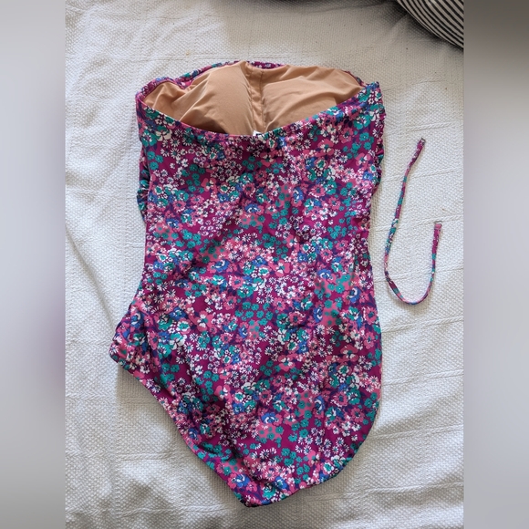 JCrew Factory Ruched Bandeau One Piece - Picture 4 of 5